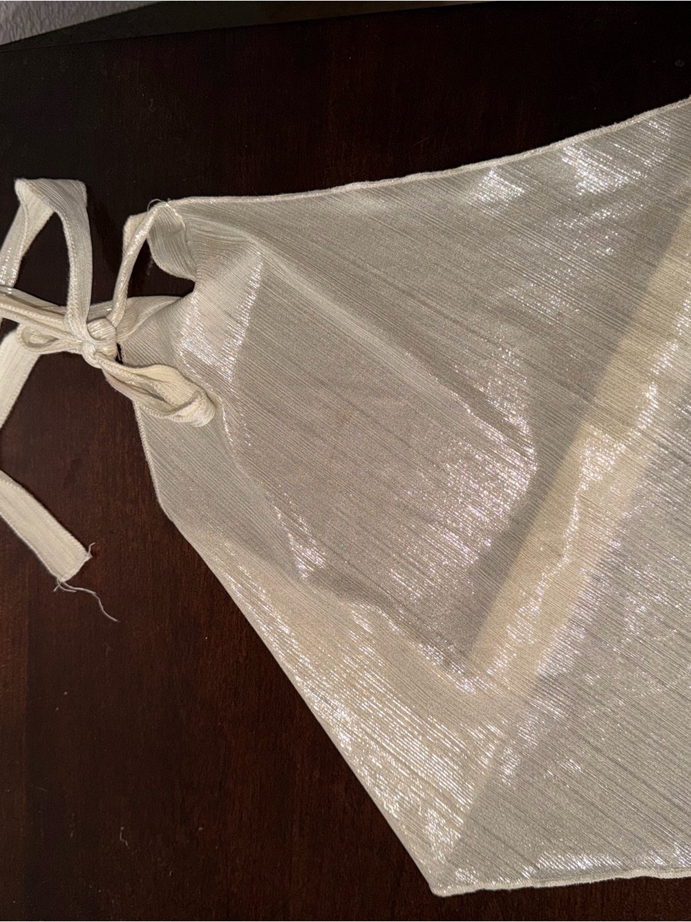 Women's Shimmery Cream Halter Sleep Top